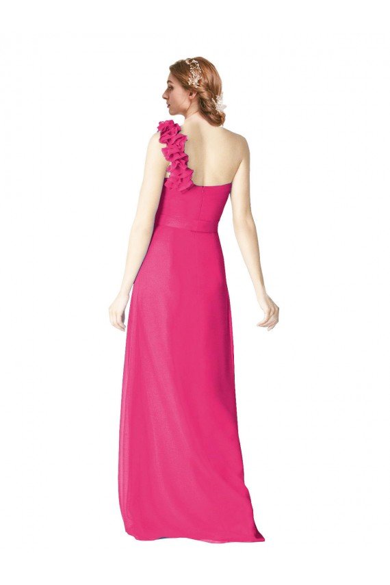 Full Length One Shoulder Chiffon Bridesmaid Dress