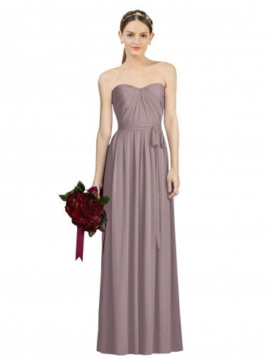 Sweetheart Neckline Long Full Length Chiffon Bridesmaid Dress Canada