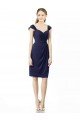 Cocktail Length Short Cap Sleeves Chiffon Bridesmaid Dress