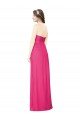 Full Length Strapless Long Chiffon Dress with Waistband