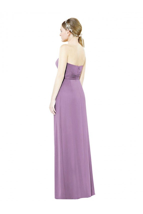 Sweetheart Neckline Strapless Chiffon Bridesmaid Dress with Wrap Pleat