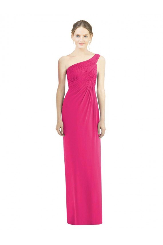 One Shoulder Long Chiffon Bridesmaid Dress