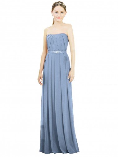 V-Pleat Chiffon Full-Length Strapless Bridesmaid Dress Canada