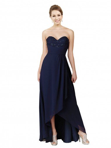 Sweetheart Neckline Beaded Lace and Chiffon Bridesmaid Dress Canada