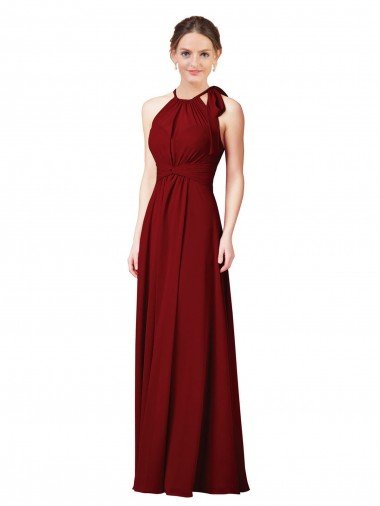 Luxe Chiffon Bridesmaid Dress with Open Slit In the Back Canada