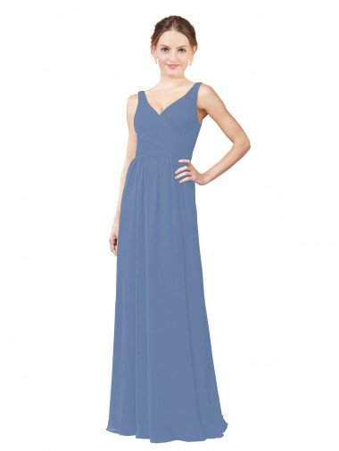 Draped V-Neck Luxe Chiffon Bridesmaid Dress Canada