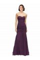 Full Length Chiffon Bridesmaid Dress with Sweetheart Neckline and Ruffles