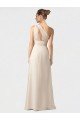 One Shoulder Full Length Chiffon Bridesmaid Dress with Shirred Bodice