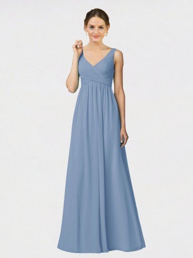 Long Chiffon Bridesmaid Dress with Sweetheart Neckline and Wide Straps Canada