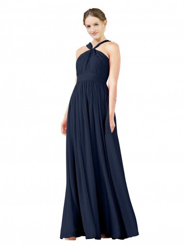 High V-Neck Floor Length Chiffon Bridesmaid Dress Canada