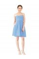 Short Knee Length Chiffon Cocktail Bridesmaid Dress with Twisted Strapless Sweetheart Neckline