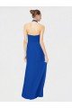 Sleeveless Long Chiffon Empire Gown with Pleated Halter Straps