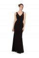 Open V-Back Chiffon Bridesmaids Dress with V-Neckine