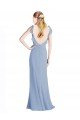 Fluted Chiffon Wrap Bridesmaid Dress with Ruffles V-Neck