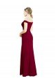 Off the Shoulder Long Chiffon Bridesmaid Dress / Prom Dress with Pleats