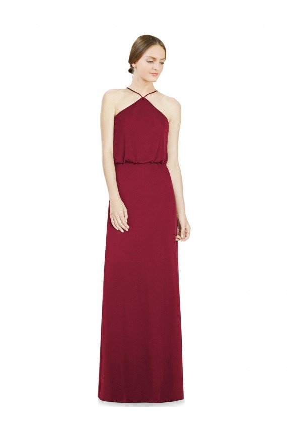 Sleek Halter Neck A-Line Chiffon Bridesmaid Dress