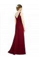 Twist-Knot V-Neckline Long Chiffon Bridesmaid Dress