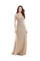 Elegant Bridesmaid with High Neckline and Illusion V-Neck