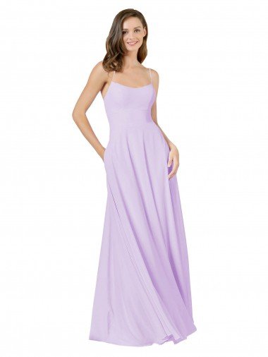 Simple Chiffon Bridesmaid Dress with Pocket Canada