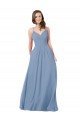 A-Line Ruched V-Neckline Chiffon Bridesmaid Dress with Pockets