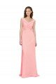 Luxe Chiffon Bridesmaid Dress with Shoulder Tip Gathered Bodice