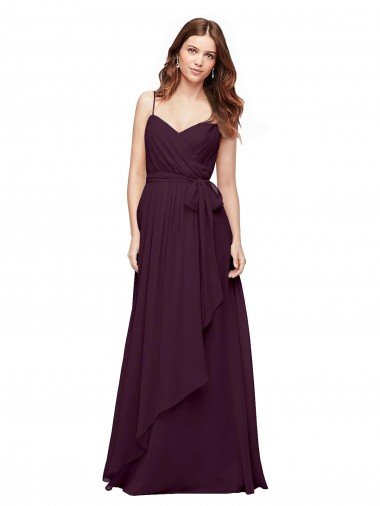 Wrapped Sweetheart Neckline Long Chiffon Bridesmaid Dress  Canada