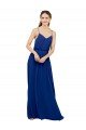 Long Chiffon Bridesmaid Dress with Spaghetti Strap Bodice