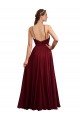 Long A-Line Halter Neck Chiffon Bridesmaid Dress with Draped Bodice