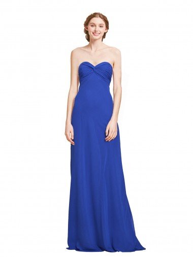 Sweetheart Neckline Chiffon Ruched Bodice Tie Back Bridesmaid Dress Canada