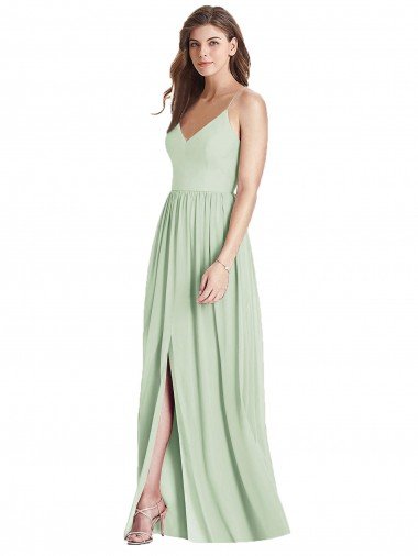 Criss Cross Strap Backless Maxi Long Chiffon Bridesmaid Dress Canada