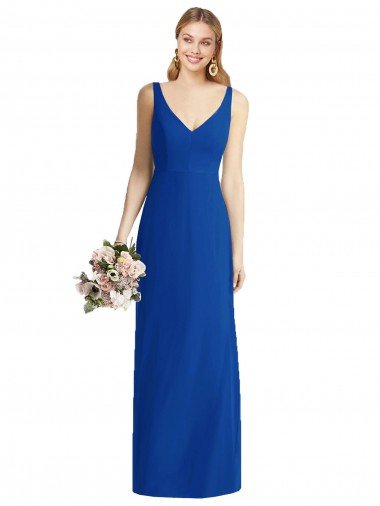 Sleeveless V-Back Long Trumpet Chiffon Bridesmaid Dress Canada