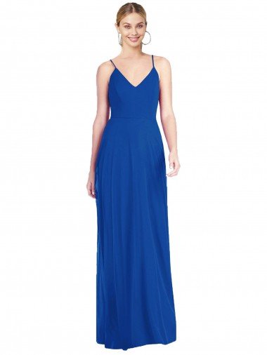 Criss Cross Back A-Line Chiffon Maxi Bridesmaid Dress Canada
