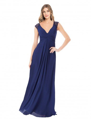 Embroidered Keyhole Back Chiffon Bridesmaid Dress Canada