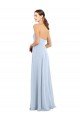 Fitted Strapless Full Length Chiffon Bridesmaid Dress with Front Slit