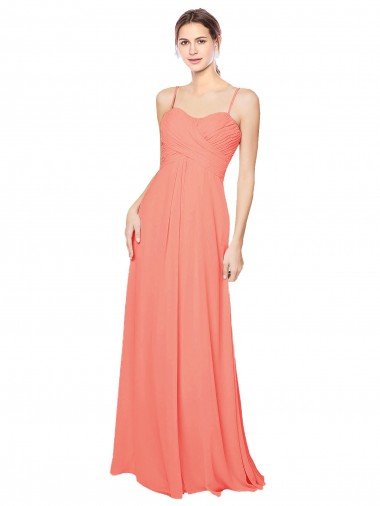 Empire Waist Spaghetti Straps Sweetheart Chiffon Bridesmaid Dress Canada