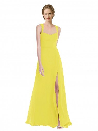 Wide Strap Sweetheart Maxi Bridesmaid Dress Canada