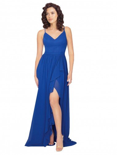Chiffon Bridesmaid Dress with Strappy Back Canada