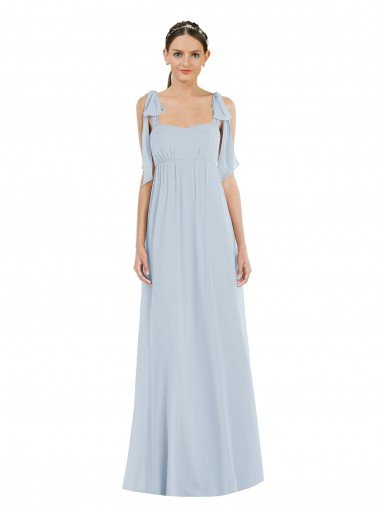 Tie Shoulder Empire Waist Maxi Bridesmaid Dress Canada