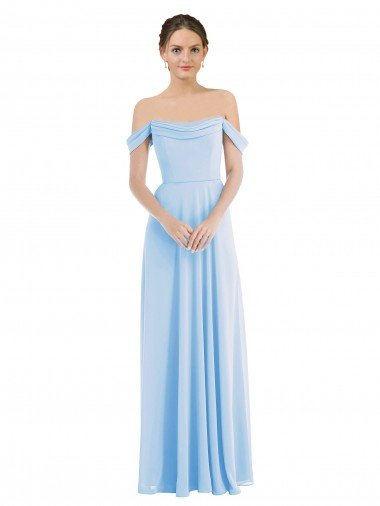 Off the Shoulder Draped Neckline Maxi Formal Bridesmaid Dress Canada