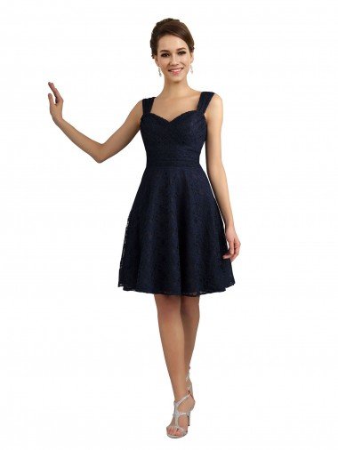 Lace Bridesmaid Dress / Cocktail Dress with Sweetheart Neckline and Button Back Detail Canada