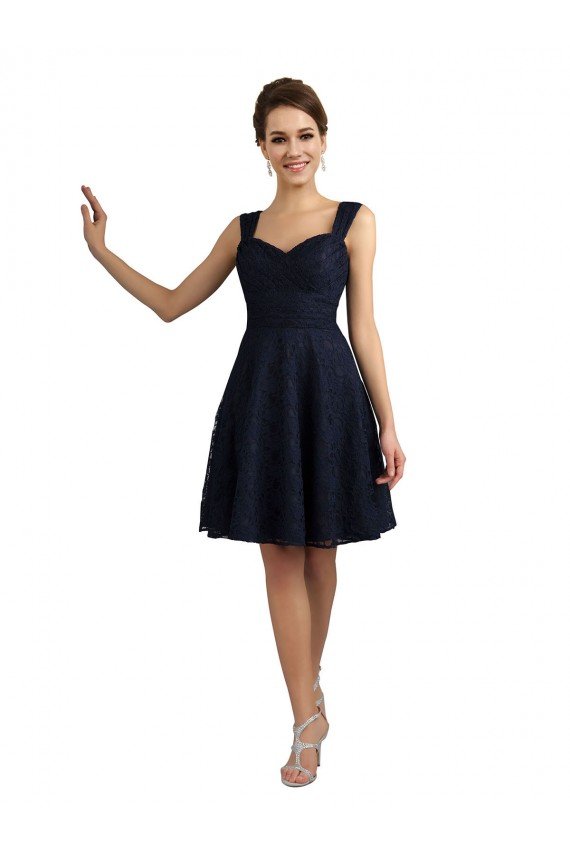 Lace Bridesmaid Dress / Cocktail Dress with Sweetheart Neckline and Button Back Detail