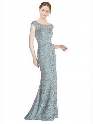 Off the Shoulder Mermaid Lace Bridesmaid Dress / Prom Dress with Cap Sleeves Canada