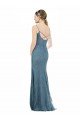 Deep V-Neck All Over Chantilly Lace Bridesmaid Dress with Criss Cross Open Back