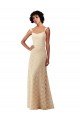 Lace A-Line Long Bridesmaids Dress with Satin Waistband