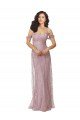 Sweetheart Chantilly Lace Bridesmaid Dress with Off the Shoulder Sleeves