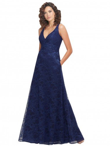 Chantilly Lace V-Neck Bridesmaid Dress Canada