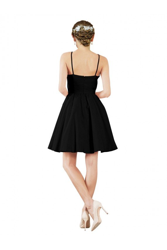 Halter Neck Short Knee Length Satin Cocktail Bridesmaid Dress