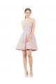 Short Knee Length Sweetheart Satin Cocktail Bridesmaid Dress