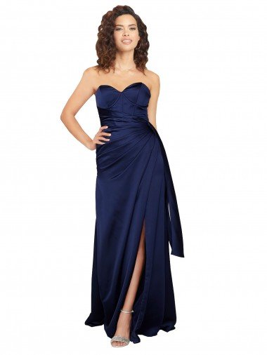 Floor Length Wrap Skirt Formal Silky Satin Bridesmaid Dress / Prom Dress Canada
