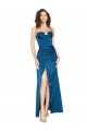 Full Length Bustier Style Long Formal Silky Satin Bridesmaid Dress / Prom Dress with Low Back